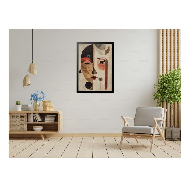 RangDeWalls© Abstract A4 Wall Photo Frame – Modern Black Frame | Elegant Wall Art for Home, Office & Gifting ( Size - 8.3 x 11.7 inches ) - Pack of 1