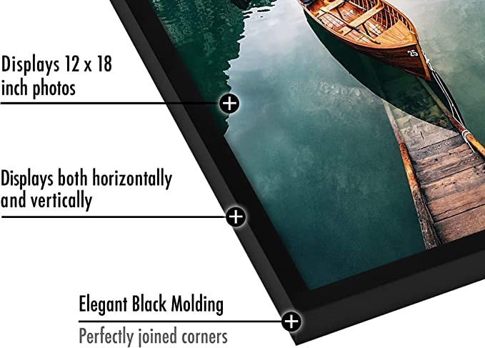 RangDeWalls© A3 Size Photo Frames 12x18 Inch | PVC & Acrylic Wall Frames for Home & Office Decoration ( Size - 12 x 18 Inches, Black ) - Set of 4