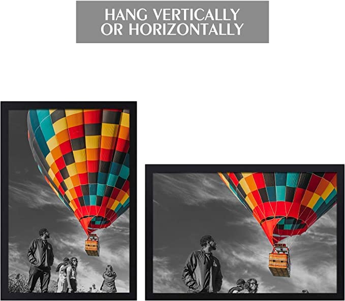 RangDeWalls© A3 Size Photo Frames 12x18 Inch | PVC & Acrylic Wall Frames for Home & Office Decoration ( Size - 12 x 18 Inches, Black ) - Set of 4