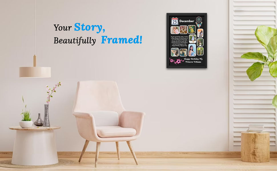RangDeWalls© A4 Black Photo Frame for Wall Decoration | PVC & Acrylic Picture Frame | Elegant Wall Gallery Frame for Home & Office ( Size - 8 x 12 inches, Black & White ) - Pack of 1