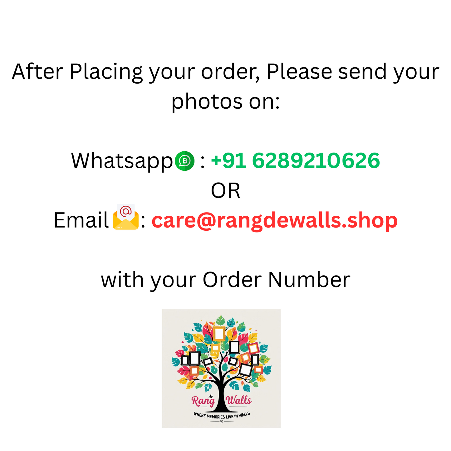 RangDeWalls© Spark Frame Calender Customised A4 & A3 size wall mounted photo frame - Add upto 16 photos and 2 text messages - Black