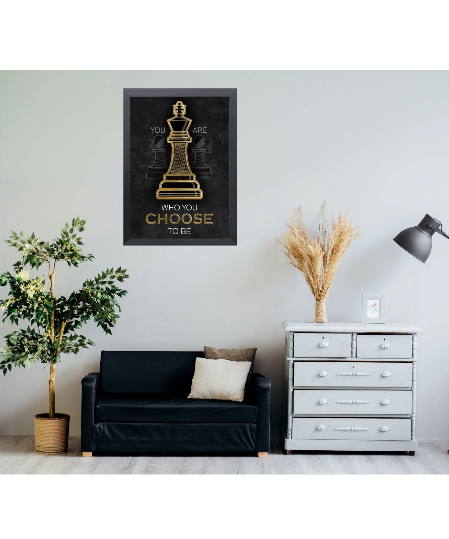 RangDeWalls© “You Are Who You Choose To Be” Motivational Quote Wall Art Framed Poster – Elegant Wall Decor for Bedroom, Kids Room & Office (Available in A4 & A3 Sizes)