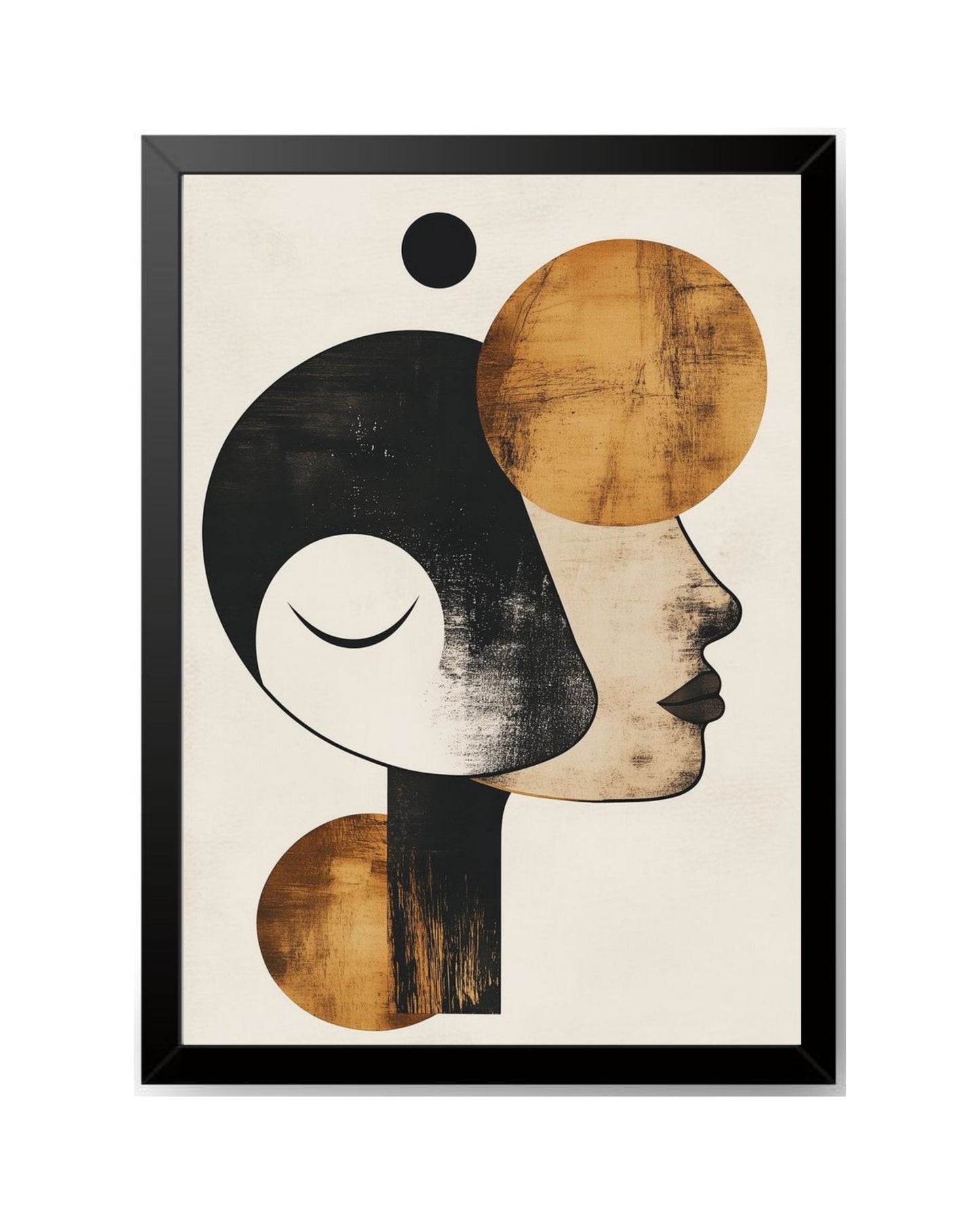RangDeWalls© Abstract Girl_Art Wall Photo Frame – A4 Size with Black Border | Creative Home & Office Decoration Piece ( Size - 8.3 x 11.7 inches ) - Pack of 1