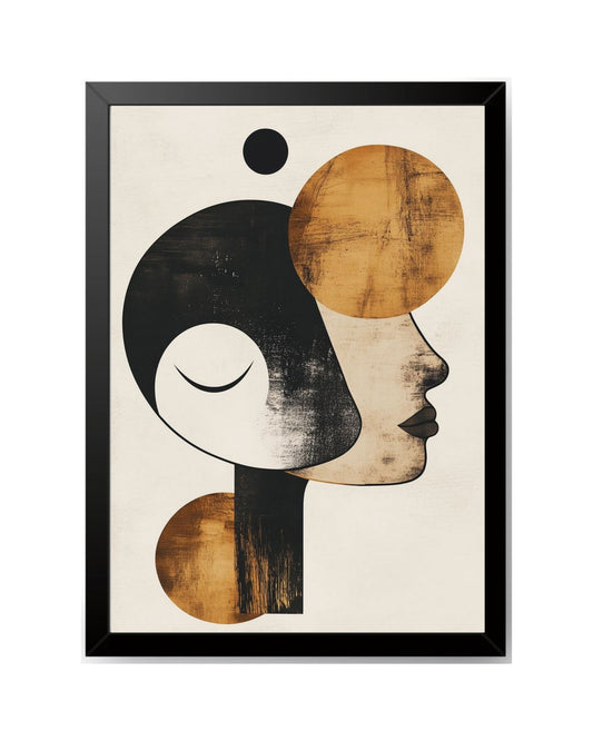RangDeWalls© Abstract Girl_Art Wall Photo Frame – A4 Size with Black Border | Creative Home & Office Decoration Piece ( Size - 8.3 x 11.7 inches ) - Pack of 1