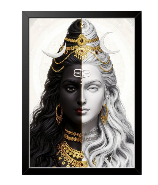 RangDeWalls© Shiva_Adishakti_Devotional A4 size photo frame ( 8"x12" Inch ) - Black