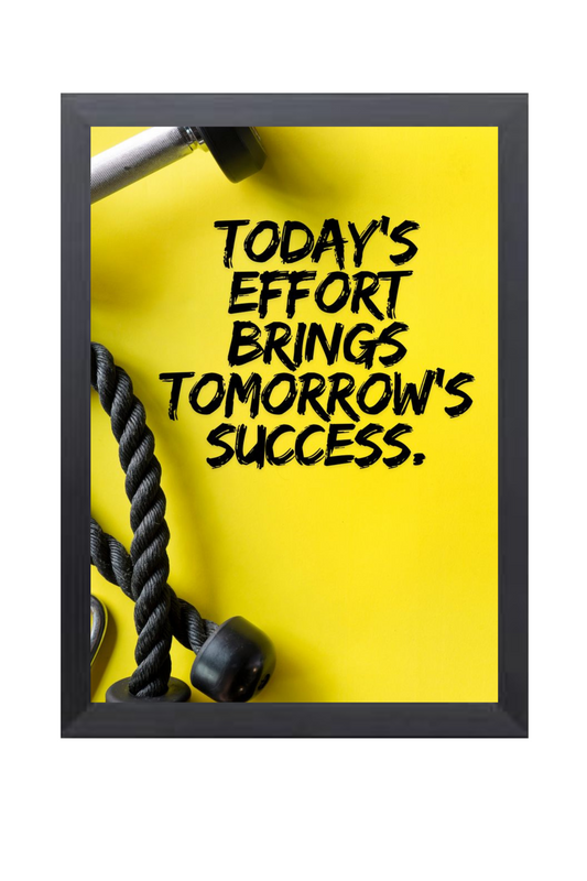 RangDeWalls© A4 Motivational Quote Photo Frame – “Today’s Effort Brings Tomorrow’s Success” | Black Frame Wall Décor for Home, Office & Gym