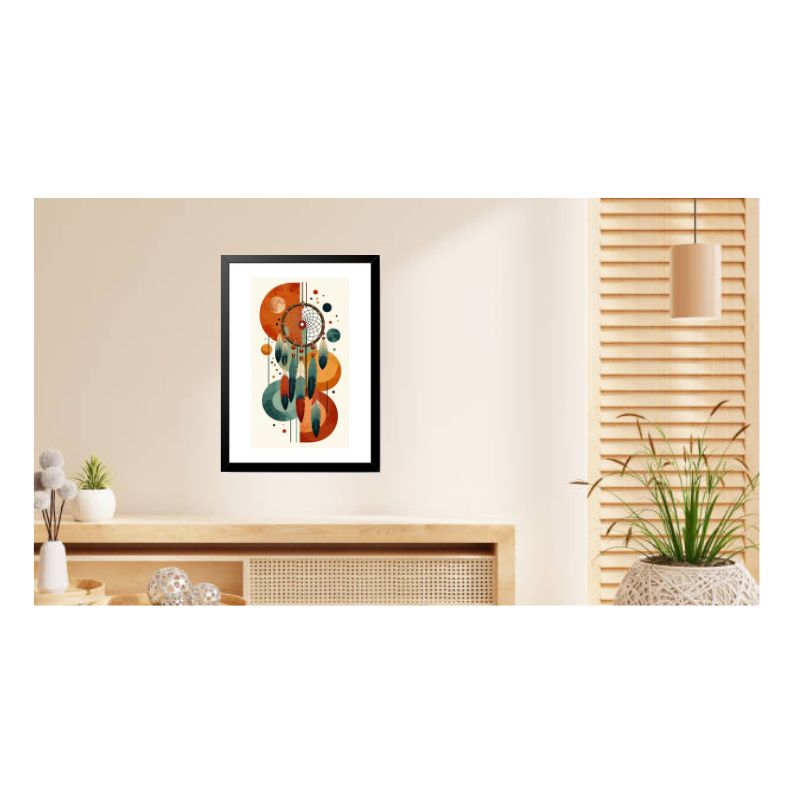 RangDeWalls© Abstract Wind_Chain A4 Wall Photo Frame – Modern Black Frame | Stylish Wall Art for Home & Office Decor ( Size - 8.3 x 11.7 Inches ) - Pack of 1