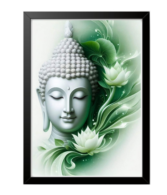 RangDeWalls© Buddha_Serenity wall photo frame ( Multicolor, A4 size - 8"x12" inch ) - Pack of 1