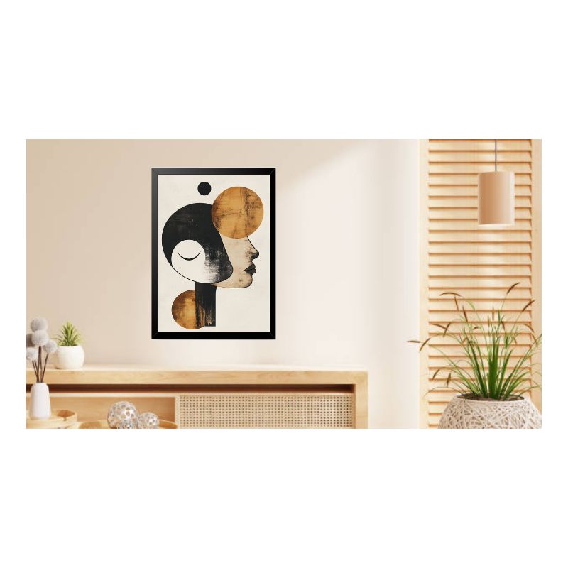 RangDeWalls© Abstract Girl_Art Wall Photo Frame – A4 Size with Black Border | Creative Home & Office Decoration Piece ( Size - 8.3 x 11.7 inches ) - Pack of 1