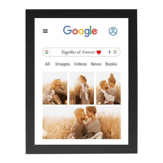 RangDeWalls© A4 Personalized Photo Frame – 8x12 Inch PVC Collage Frame with Custom Photo & Text, Wall Mount Black Frame – Perfect Gift for Birthday, Anniversary & Special Occasions - Pack of 1