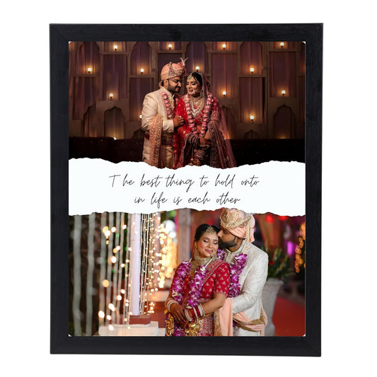 RangDeWalls© Personalized Photo Frame – Black PVC Collage Frame with Custom Photos & Text, Ideal Gift for Anniversary, Birthday & Special Occasions - Pack of 1