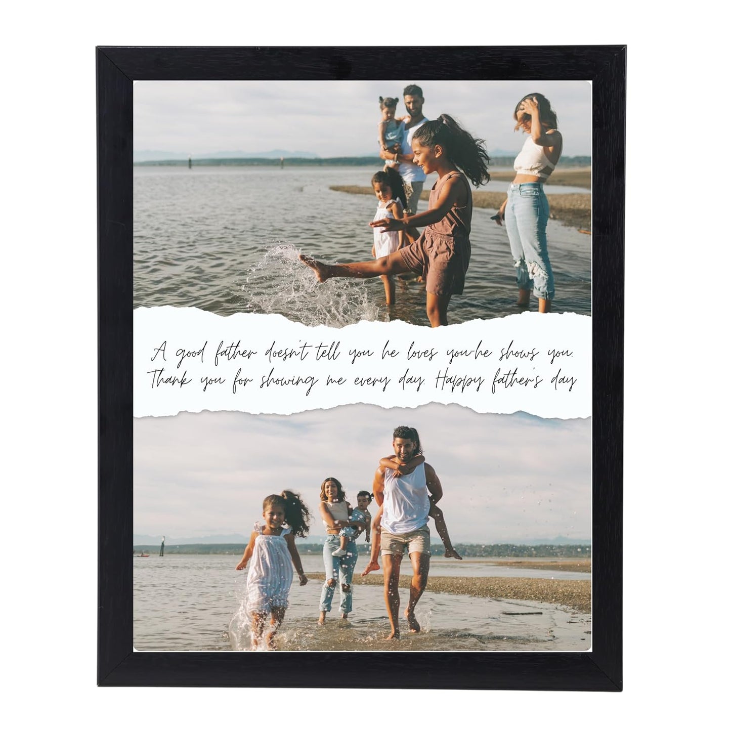 RangDeWalls© Personalized Photo Frame – Black PVC Collage Frame with Custom Photos & Text, Ideal Gift for Anniversary, Birthday & Special Occasions - Pack of 1