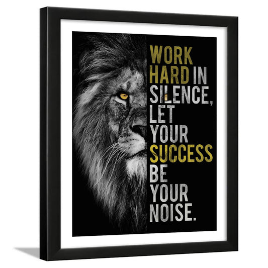 RangDeWalls© Motivational Wall Frame – Hard Work Quote Poster with Acrylic Cover, A4 Size - 8x12 Inch Success Wall Art for Home, Office & Study Room - Pack of 1