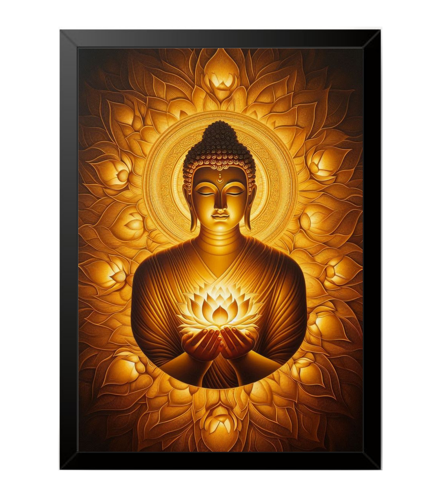 RangDeWalls© Gautam_Buddha wall mounted photo frame ( Multicolor, A4 size - 8"x12" inch ) - pack of 1