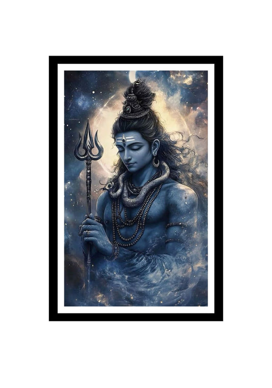 RangDeWalls© Lord_Shiva wall mounted photo frame ( multicolor, A4 size - 8"x12" inch ) - Pack of 1