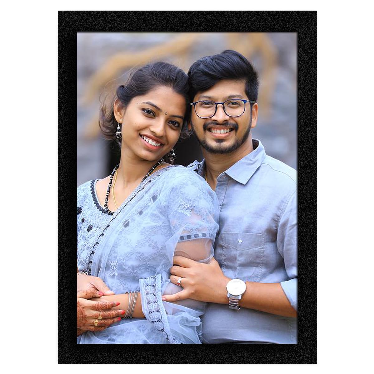 RangDeWalls© Customized Photo Frames With Photo Upload, Personalised Wall Room And Home Decor Gift, With Personalised Photo Print With Frame, Portrait, Black (black) - Pack of 1