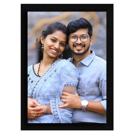 RangDeWalls© Customized Photo Frames With Photo Upload, Personalised Wall Room And Home Decor Gift, With Personalised Photo Print With Frame, Portrait, Black (black) - Pack of 1