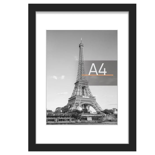 RangDeWalls© A4 Black Photo Frame for Wall Decoration | PVC & Acrylic Picture Frame | Elegant Wall Gallery Frame for Home & Office ( Size - 8 x 12 inches, Black & White ) - Pack of 1