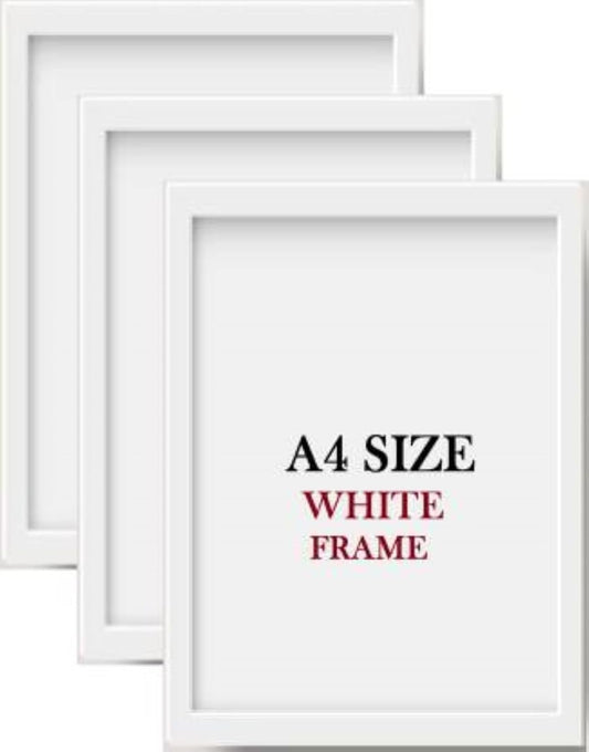RangDeWalls A4 White Photo Frame – Rectangular Wall Mount Frames for Certificates, Pictures & Home Décor ( Size - 8x12 inch ) -  Pack of 3